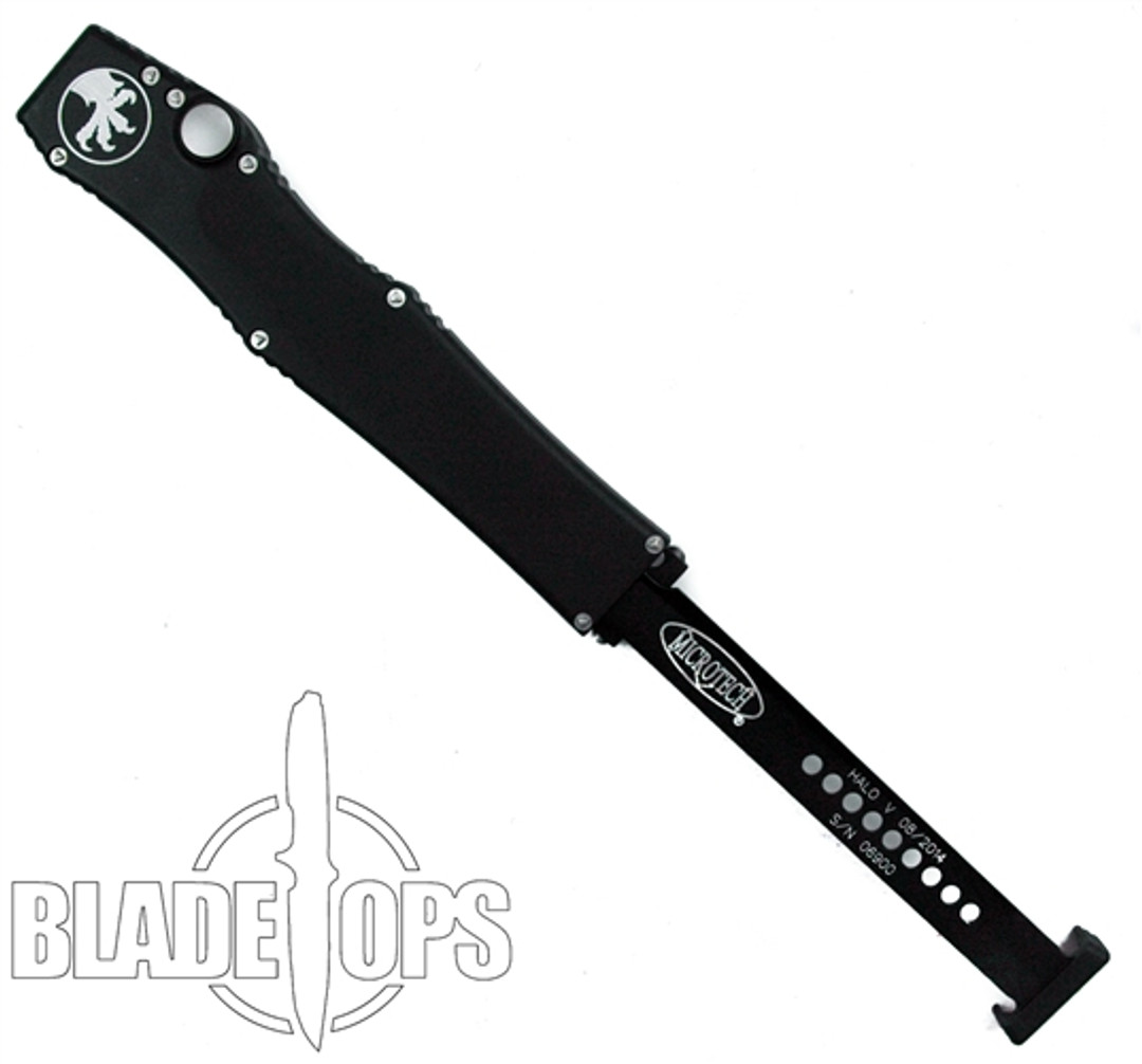 Microtech Halo V OTF Automatic Tanto Point Knife, Satin Part Serrated, MT150-5