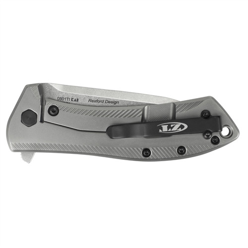 Zero Tolerance 0801TI Titanium Flipper Knife, CPM-S35VN Stonewash