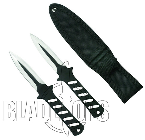 Devastator Two Tone, Double Edged Throwing Knives, 2 Pack
