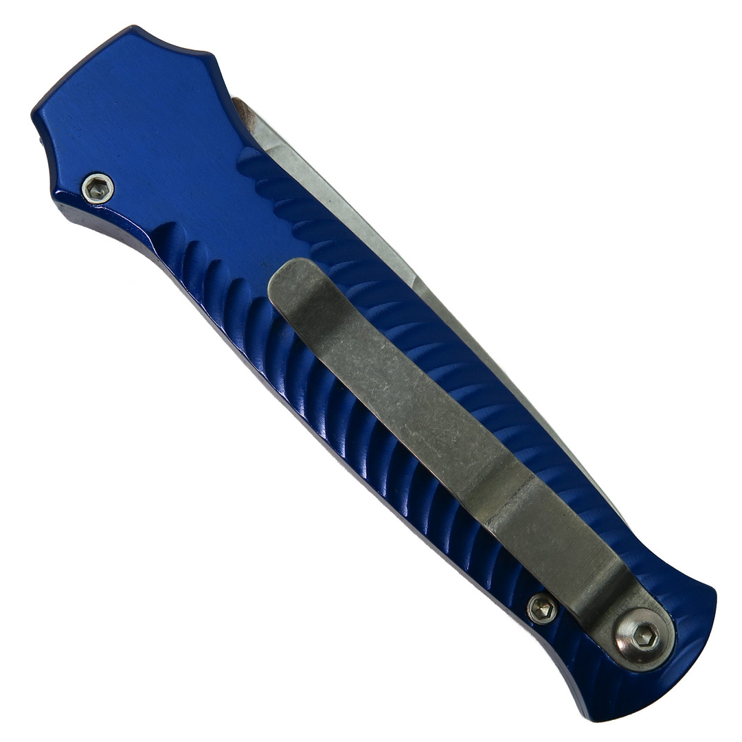 Piranha P-7B Blue Mini-Guard Auto Knife, CPM-S30V Stonewash Blade
