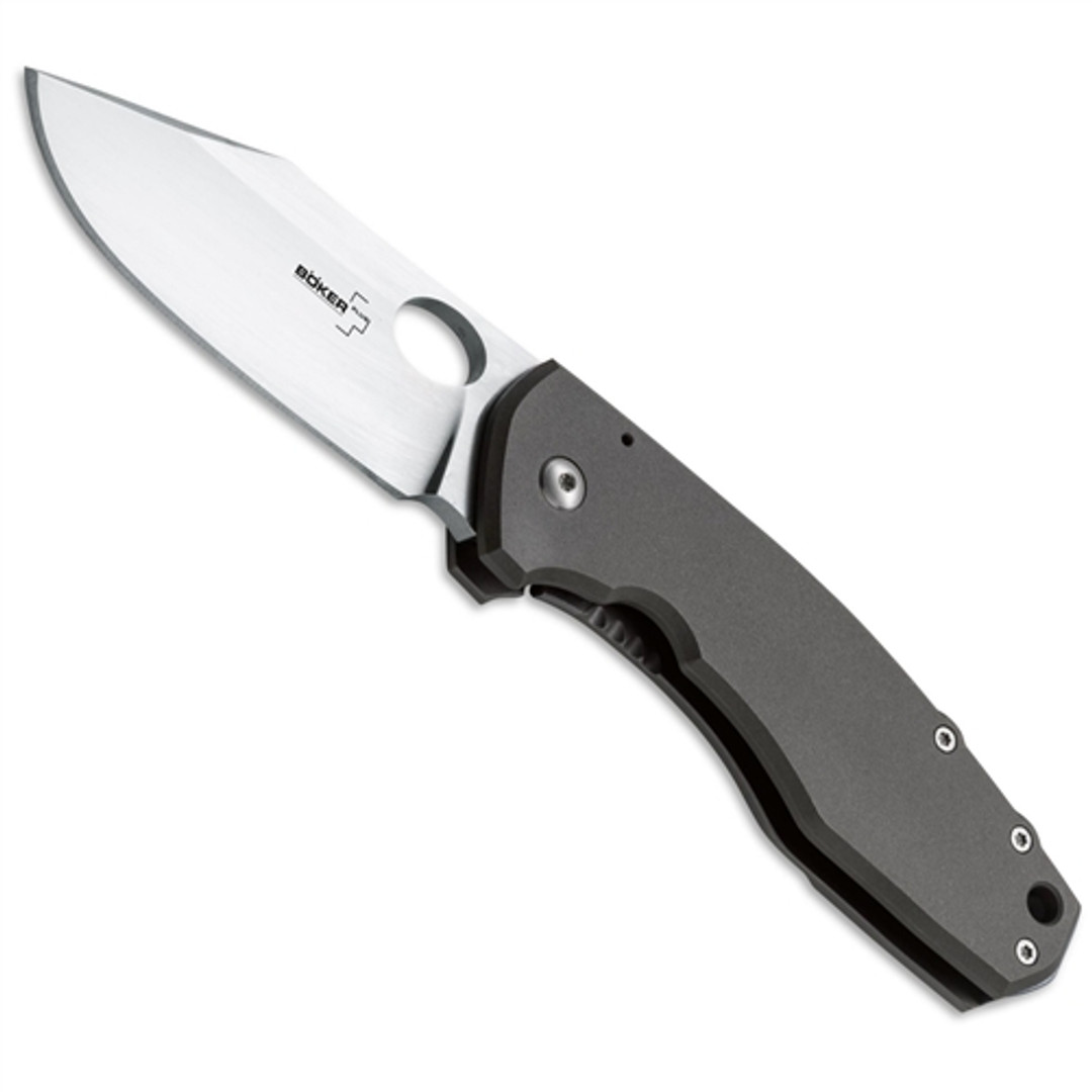 Boker Plus F3 Framelock Knife, Titanium, Satin S35V Plain Blade