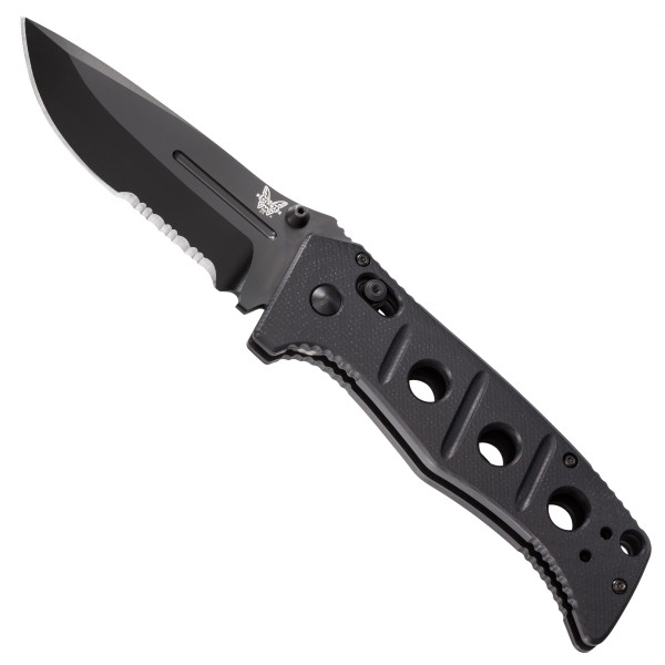 Benchmade 275SBK Adamas Folder Knife, D2 Black Combo Blade