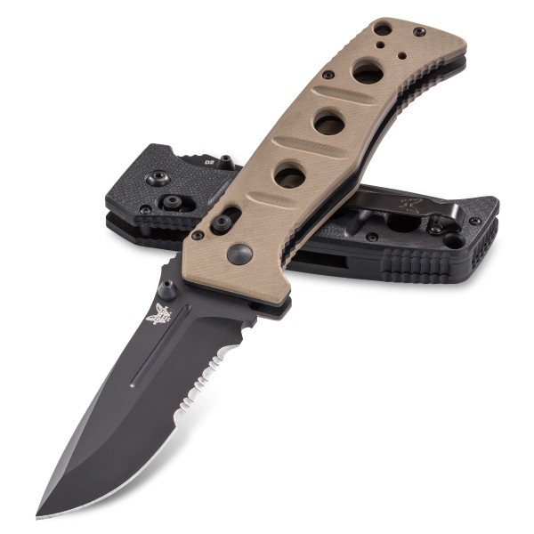 Benchmade 275SBK Adamas Folder Knife, D2 Black Combo Blade