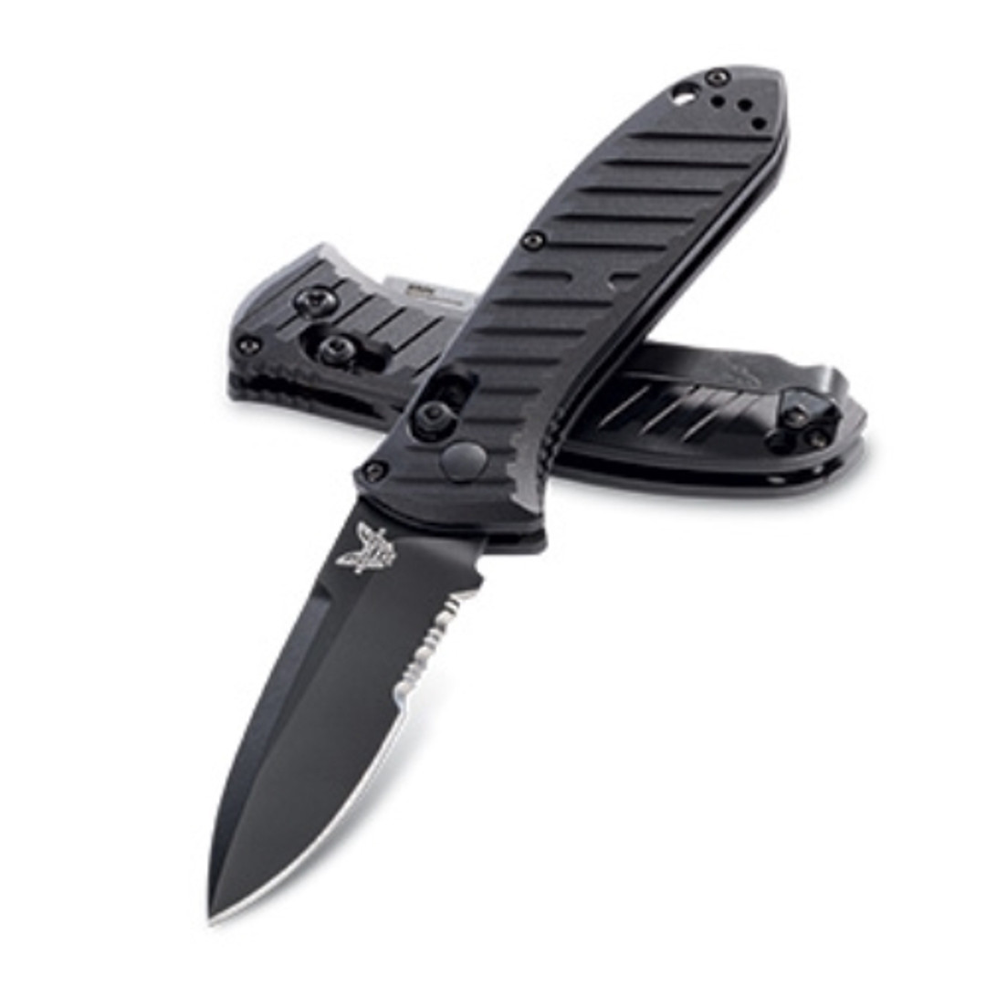 Benchmade 5750SBK Mini Presidio II Auto Knife, CPM-S30V Black Combo Blade REAR VIEW
