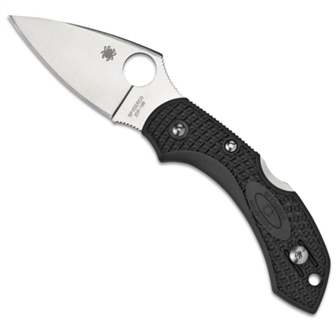 Spyderco Dragonfly2 Knife, Plain Blade, FRN British Racing Green Handle, C28PGRE2 FRONT VIEW