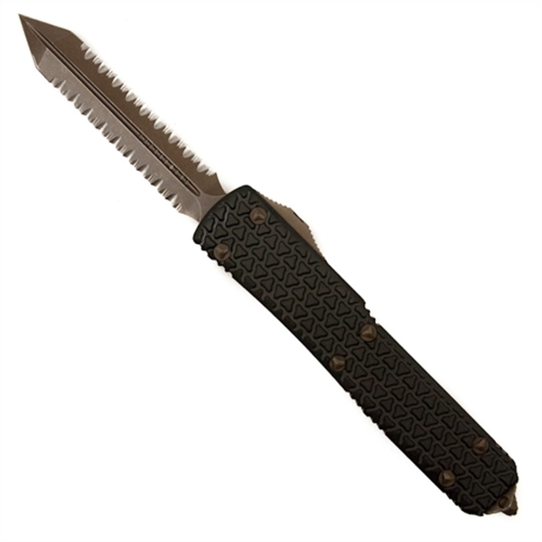 Microtech Limited 223-D15 Ultratech D/T OTF Auto Knife, Double Full Serrated Apocalyptic Bronze Blade