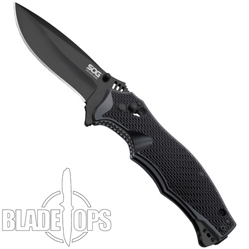 SOG Arc-Lock Mini Vulcan Manual Folder Knife, Black TiNi Blade, VL12