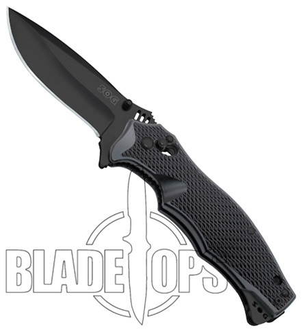 SOG Arc-Lock Mini Vulcan Manual Folder Knife, Black TiNi Blade, VL12