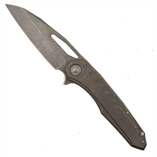 Microtech 196-10AP Sigil MK6 Titanium Flipper Knife, Apocalyptic Stonewash Blade