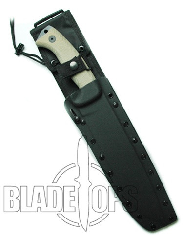 ESEE Knives Junglas® Survival Fixed Blade Knife with Kydex Sheath, Black Plain Blade