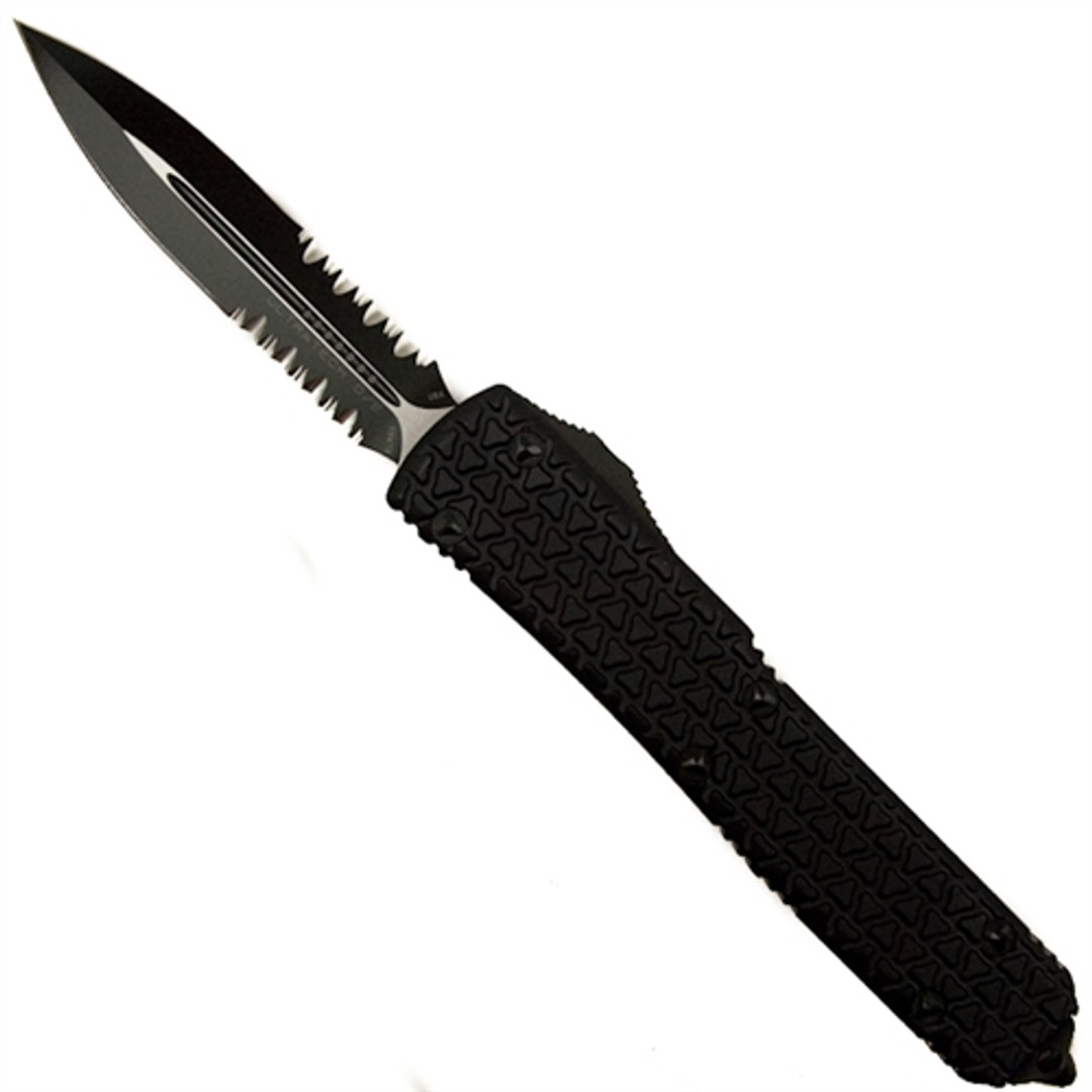 Microtech 122-2T Tactical Ultratech D/E OTF Auto Knife, Black Combo Blade