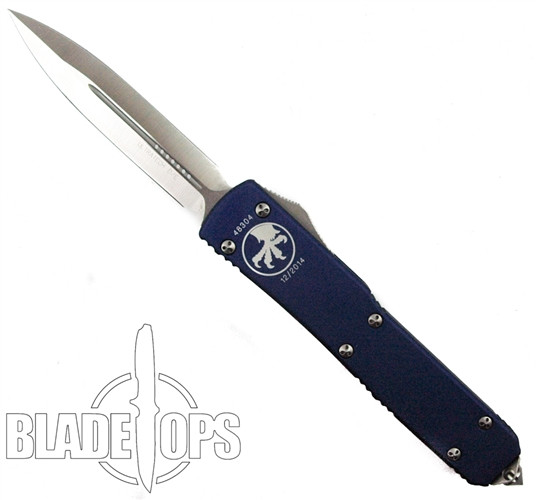 Microtech Purple Ultratech OTF Knife, Satin Double Edge