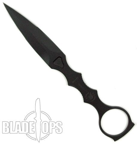 Spartan Blades CQB Fixed Blade Knife, Black Blade, Black Kydex Sheath