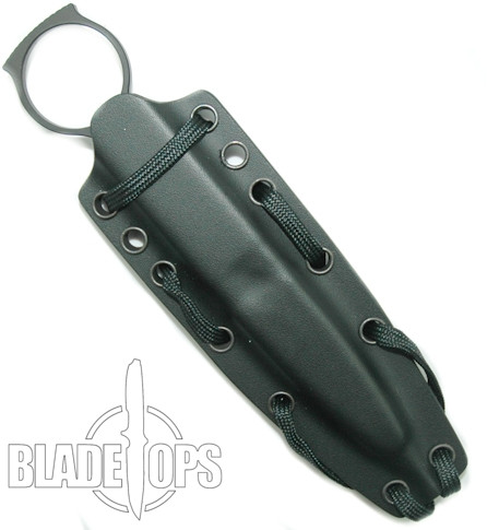 Spartan Blades CQB Fixed Blade Knife, Black Blade, Black Kydex Sheath