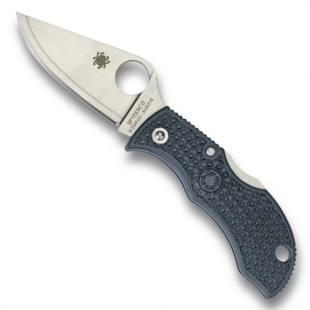 Spyderco Sprint Run MBBLPE Blue/Grey Manbug Folder Knife, V-Toku2/SUS310 Satin Blade