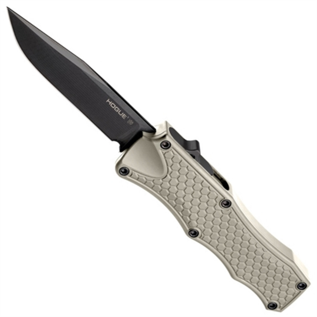 Hogue Knives 34015 Desert Tan S/E OTF Auto Knife, CPM-154 Black Blade