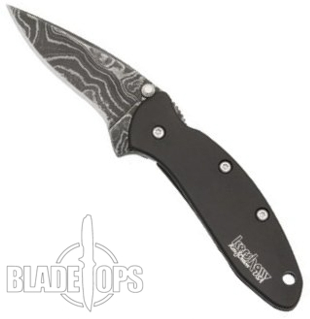 Kershaw Damascus Black Chive Assist Knife, KS1600DAMBK