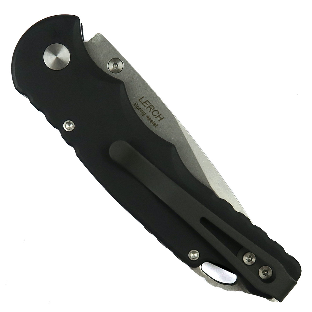 Pro-Tech Tactical Response 5 Spring Assist Knife, 154CM Stonewash Blade, Clip View