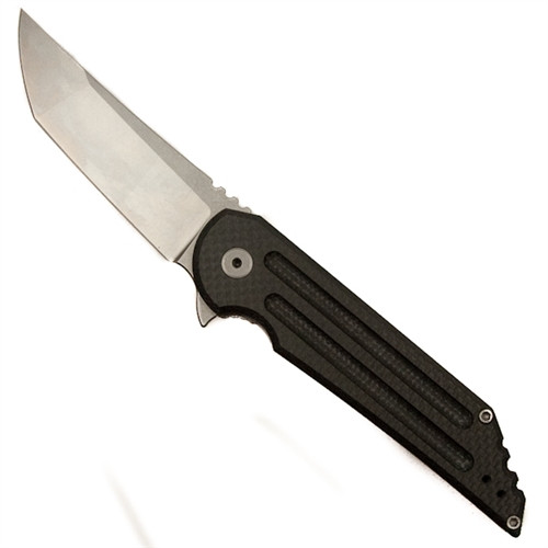 Hoback Knives Kwaiback Carbon Fiber Flipper Knife, CPM Cru-Wear
