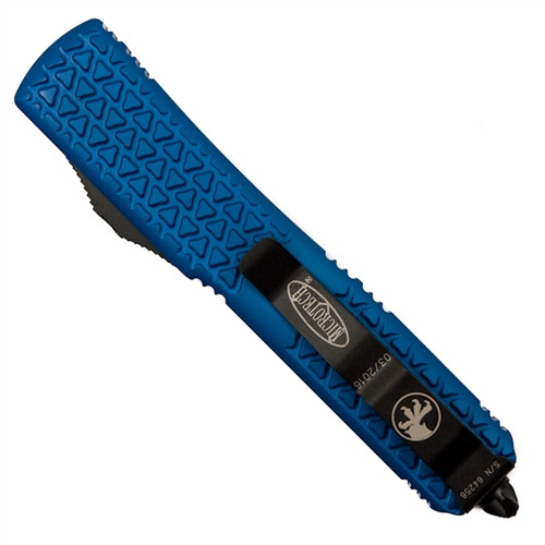 Microtech 122-1BL Blue Ultratech D/E OTF Auto Knife, Black Blade