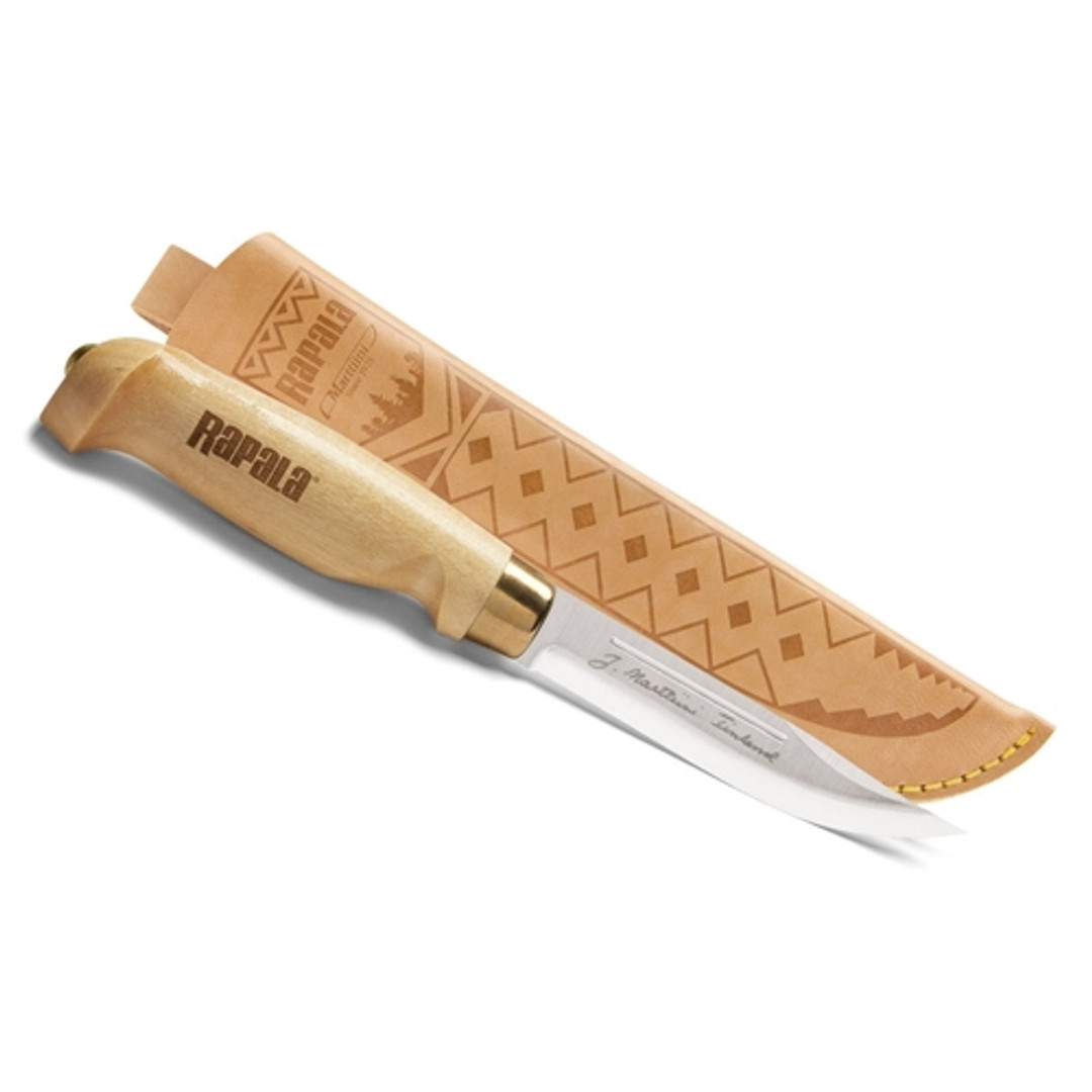 Rapala CBCP45 Classic Birch Clip Point Fixed Blade Knife, Satin Blade