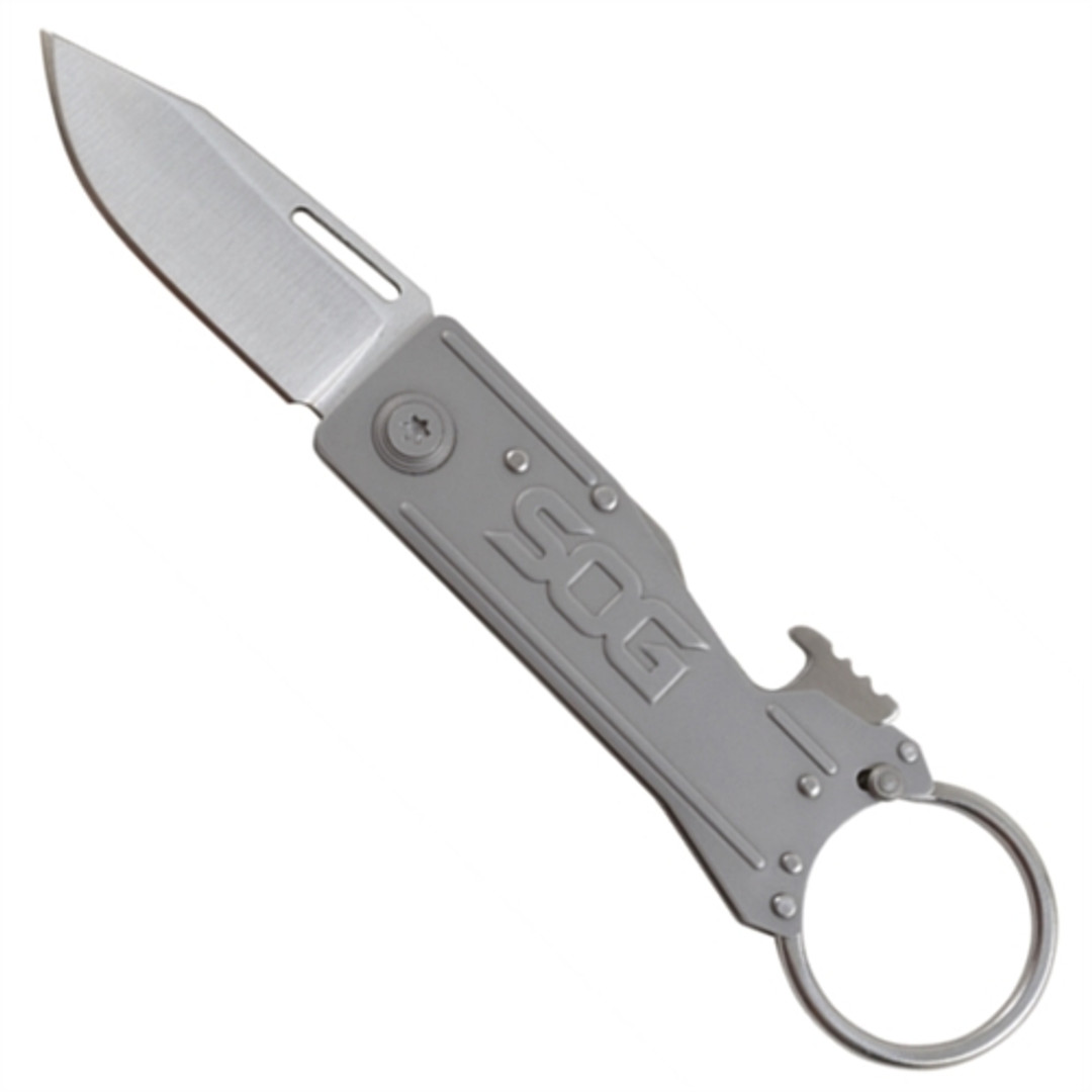 SOG KT-1001 KeyTron Stainless Keychain Folder Knife, Satin Blade