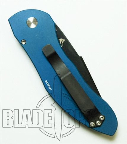 Pro-Tech Elishewitz DORU Automatic Knife, DLC Part Ser. Blade, Blue Handle, PT2021