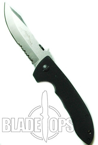 Emerson Knives Horseman, Manual Knife, G10, Satin Finish Blade, Part Serrated Edge, Mini-CQC-8