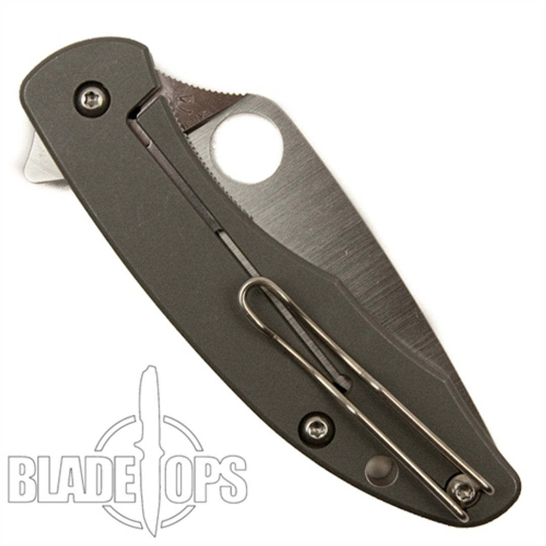 Spyderco Mantra Folding Knife, Titanium Handle, M4 Plain Blade
