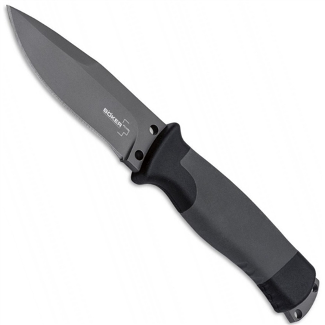 Boker Plus 02BO004 Dark Grey/Black Outdoorsman Fixed Blade Knife, Dark Grey Blade