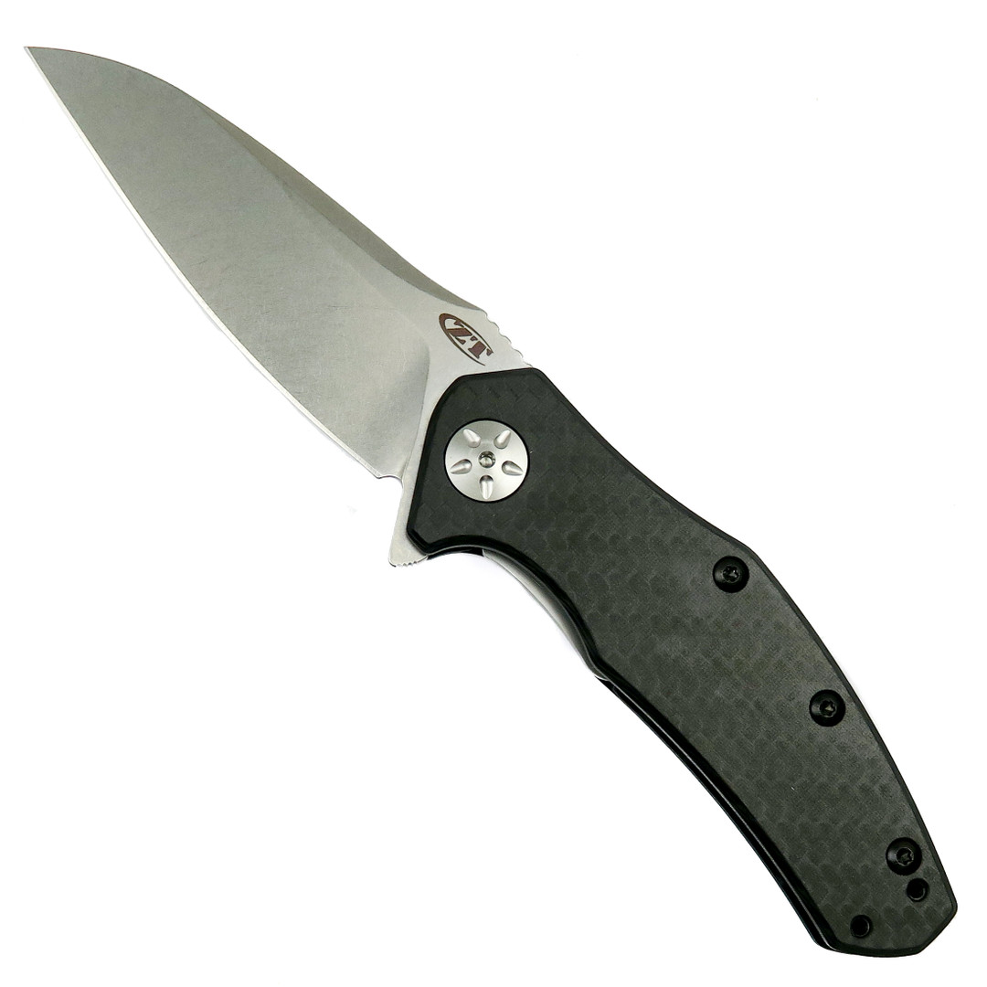 Zero Tolerance 0770CF Carbon Fiber Spring Assist Knife, CPM-S35VN Stonewash Blade