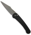 Pro-Tech Monaco Auto, Bead Blast Plain Blade, Black Handle