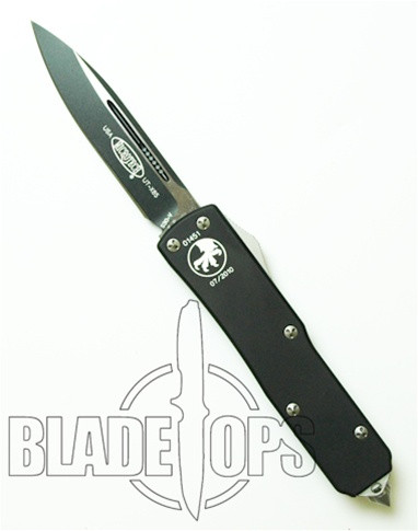 Microtech UTX-85 OTF Knife, DLC Black Plain Edge, MT125-1