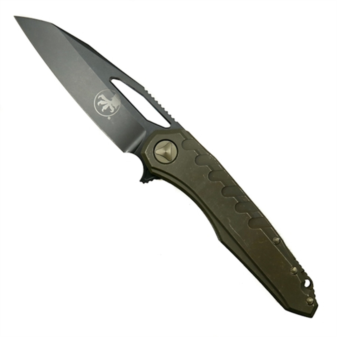 Microtech 196-1BZ Bronze Sigil MK6 Titanium Flipper Knife, Black Blade