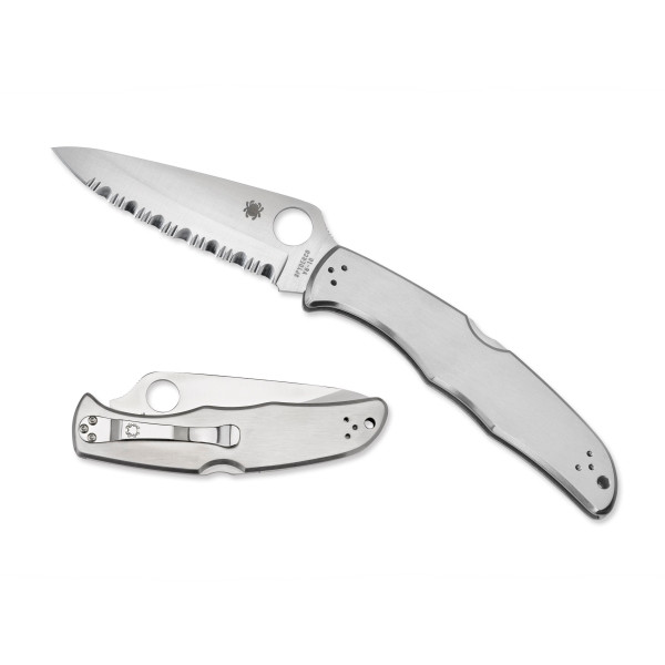 Spyderco Stainless Endura 4 Folder Knife, VG-10 Satin SpyderEdge Blade