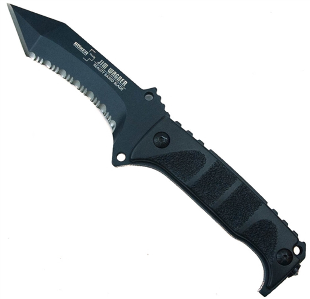 Boker Plus Tanto Reality Based Fixed Blade Knife, Combo Edge, 02BO049