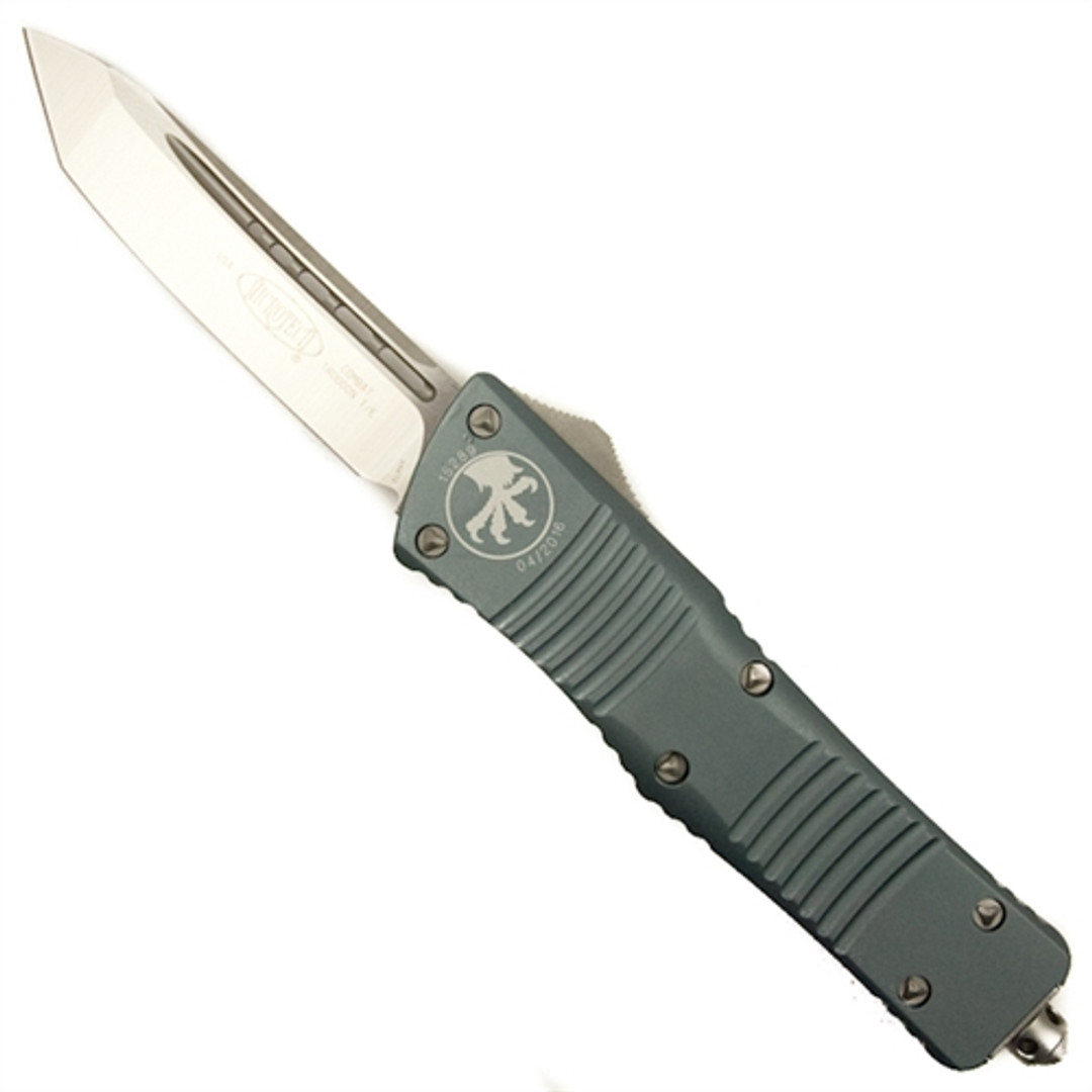 Microtech 144-4GY Grey Combat Troodon T/E OTF Auto Knife, Satin Blade