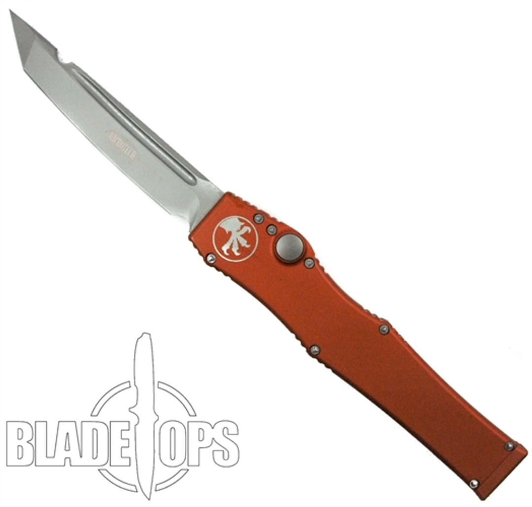 Microtech 150-7OR Orange Halo V T/E OTF Auto Knife, Bead Blast Blade