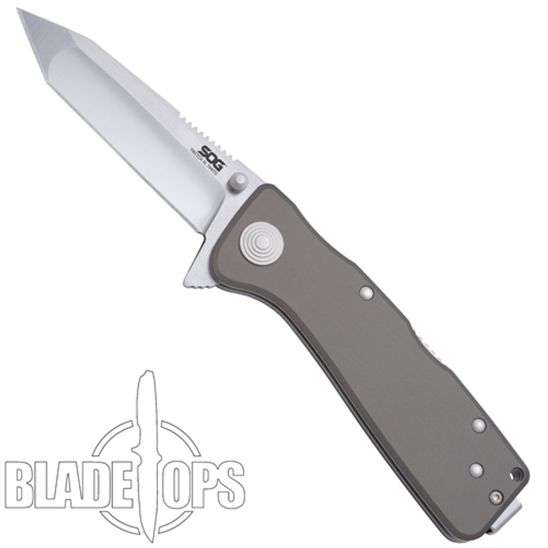 SOG Twitch XL Spring Assist Knife, Graphite Handle, Tanto Blade, TWI201