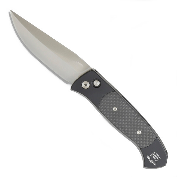 Pro-Tech 1304 Medium Brend #3 Auto Knife, Carbon Fiber, 154CM Satin Blade