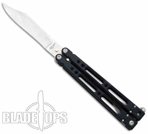 Bear Ops Bear Song IV Butterfly Knife, Satin Bowie Clip Blade