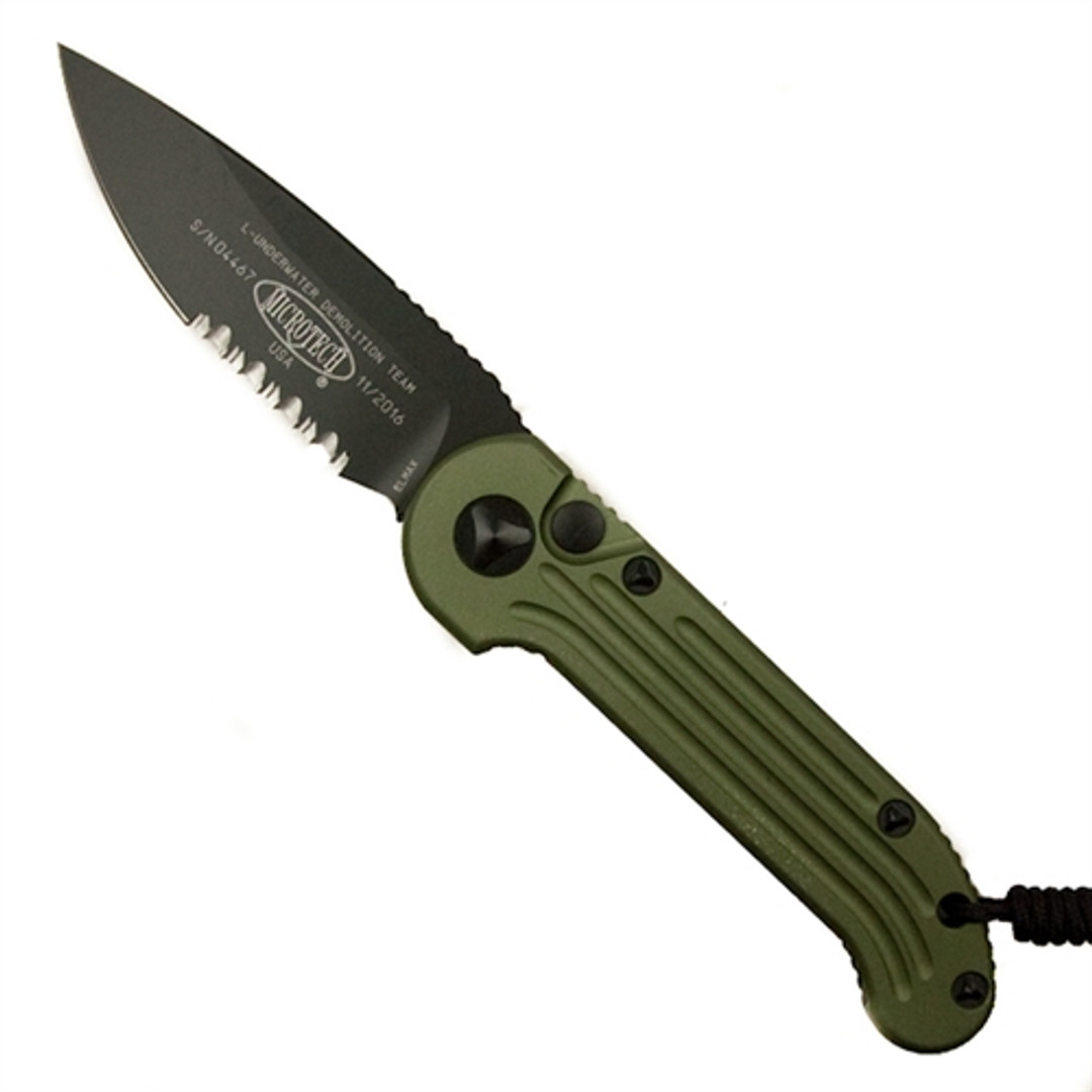 Microtech 135-2OD OD Green LUDT Auto Knife, Black Combo Blade