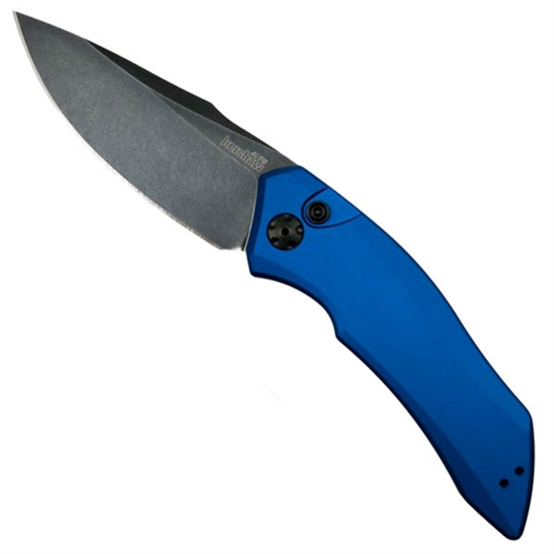 Kershaw 7100BLUBW Blue Launch 1 Auto Knife, CPM-154 BlackWash Blade