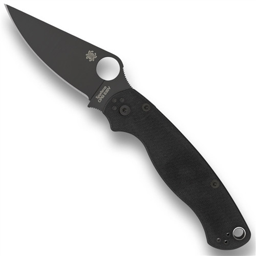 Spyderco C81GPBK2 Paramilitary 2 Folder Knife, CPM-S30V Black Blade FRONT VIEW