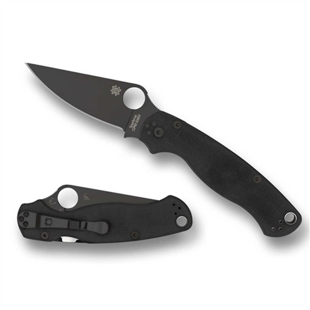 Spyderco C81GPBK2 Paramilitary 2 Folder Knife, CPM-S30V Black Blade REAR VIEW