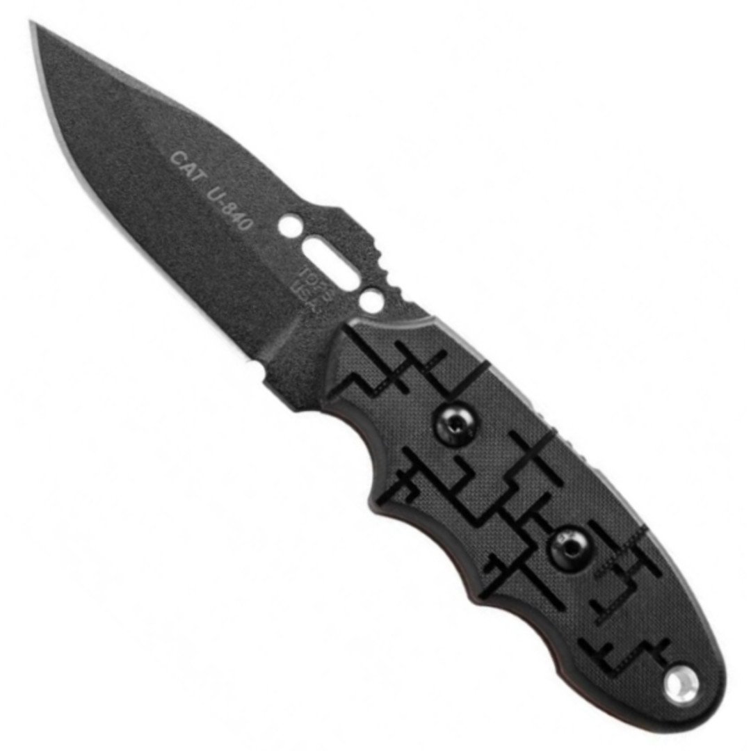 TOPS Knives C.A.T. Knife, Cryptic Cyber Scales, Black Blade