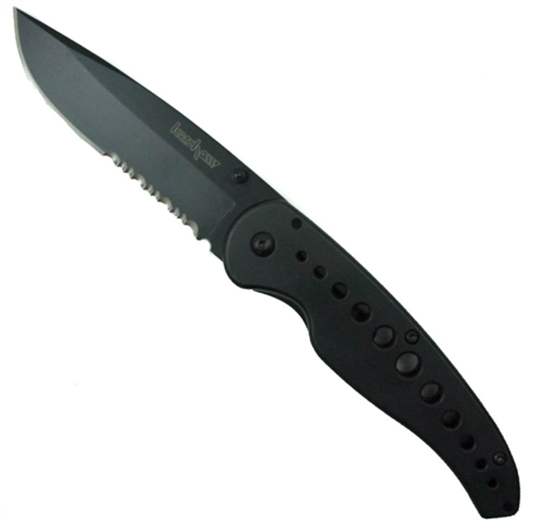 Kershaw Vapor III Manual Knife, Black Tactical Combo Blade, KS1655BLKST