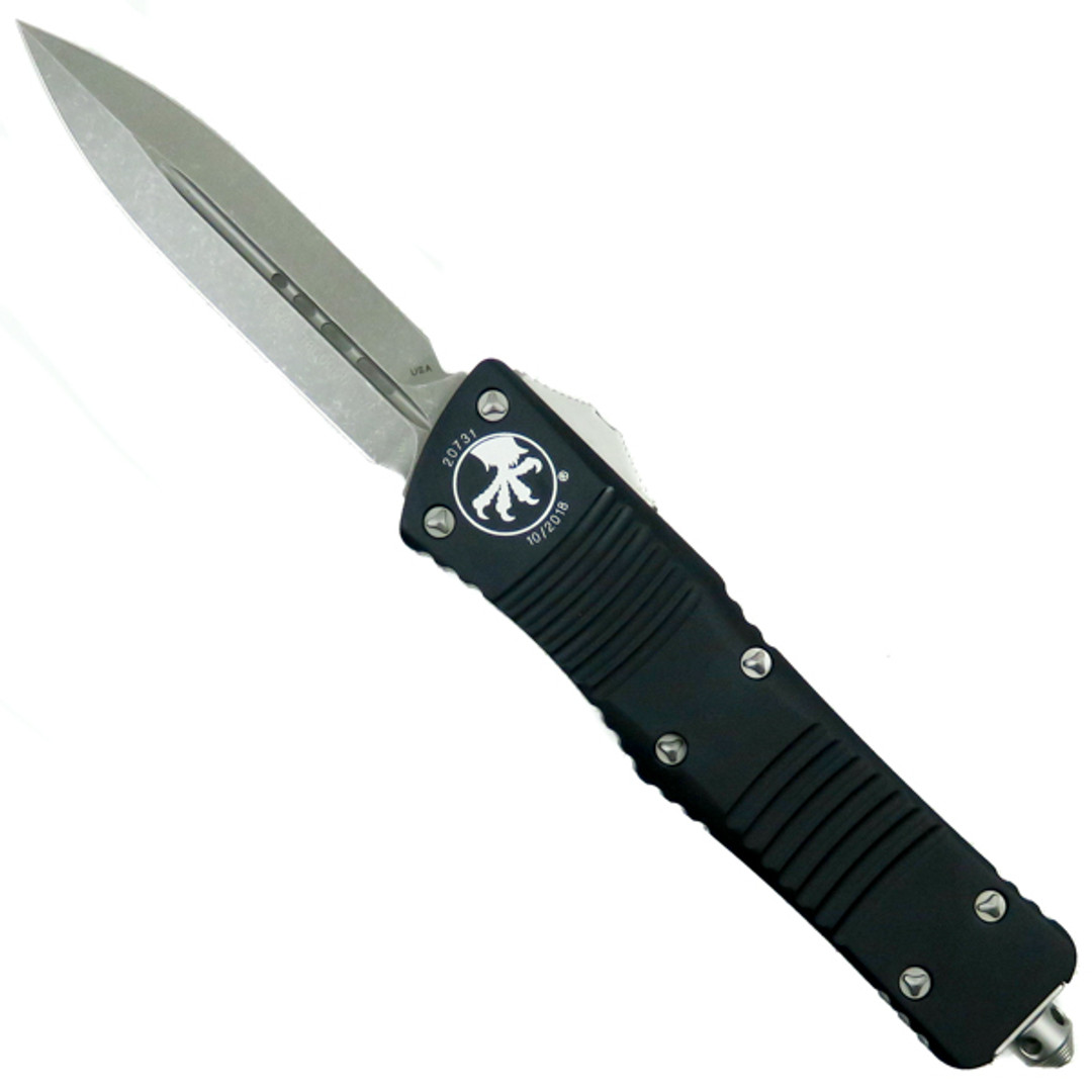 Microtech 142-10AP Combat Troodon D/E OTF Auto Knife, Apocalyptic Stonewash Blade