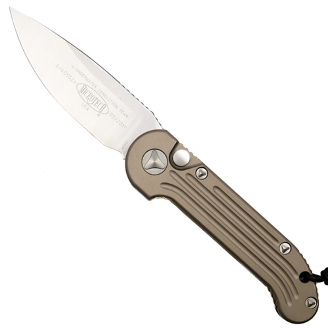 Microtech 135-4TA Tan LUDT Auto Knife, Satin Blade 