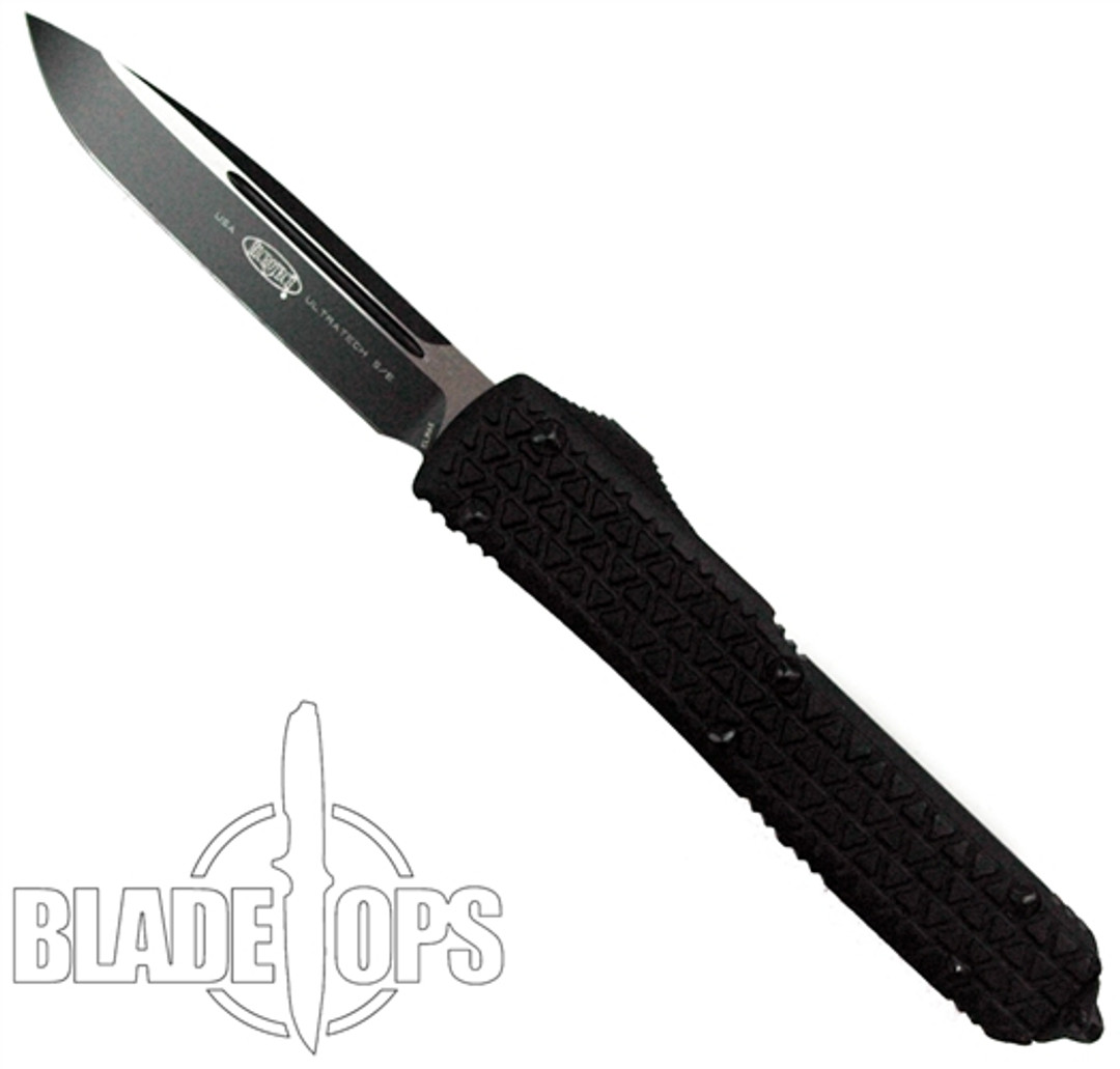 Microtech 121-1T Tactical Ultratech S/E OTF Auto Knife, Black Blade